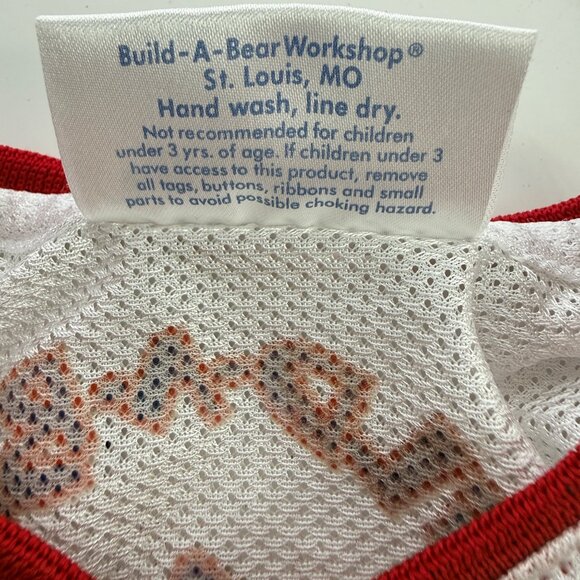Build-A-Bear Y2K WNBA Outfit White Red Mesh Jersey Shorts Set For Plush Toys - Picture 4 of 9